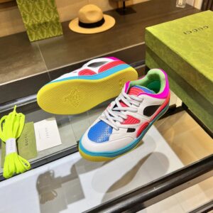 gucci screener low top sneakers red blue