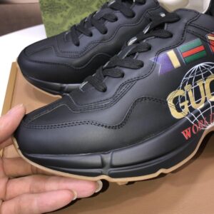 gucci rhyton clunky sneakers black gold