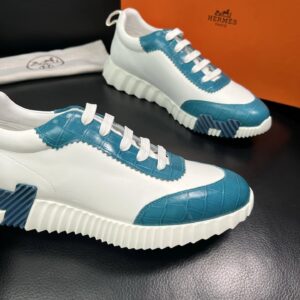 hermes bouncing luxury sneakers blue white