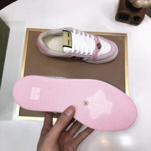 gucci distressed screener sneaker pink