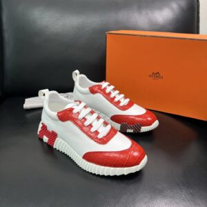 hermes bouncing luxury sneakers red white
