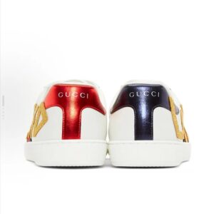 gucci ace embroidered low top sneakers red green