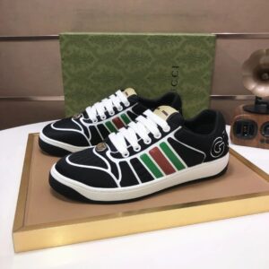 gucci distressed screener sneaker black