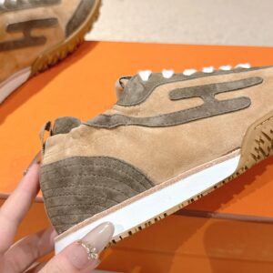 hermes jet suede sneakers dark brown