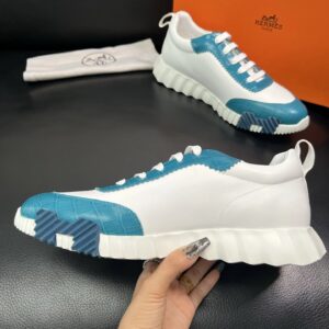 hermes bouncing luxury sneakers blue white