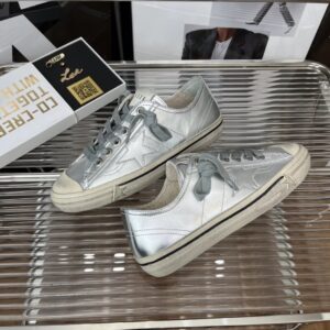 golden goose vstar2 sneakers silver