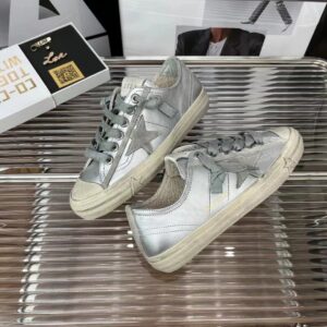 golden goose vstar2 sneakers silver gray