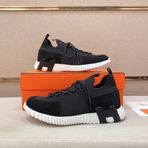 hermes lift slip ons sneakers black white