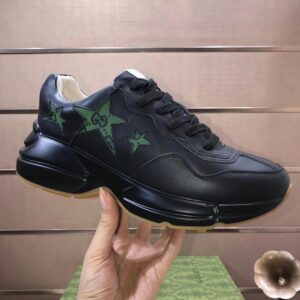 gucci rhyton clunky sneakers black green