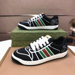 gucci distressed screener sneaker black