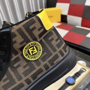 fendi luxury high top sneakers brown