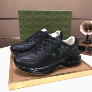 gucci rhyton clunky sneakers black green