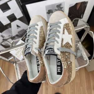 golden goose hi star sneakers glitter gold