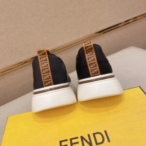 fendi new sneakers leather black gray
