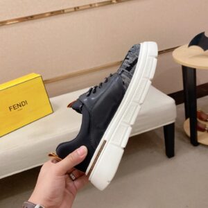 fendi new sneakers leather black gray