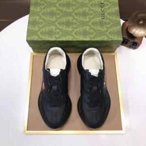 gucci rhyton clunky sneakers black gold