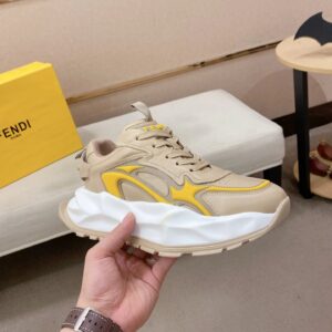 fendi flow cowhide sneakers beige