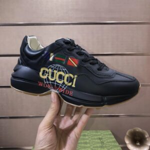 gucci rhyton clunky sneakers black gold