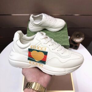 gucci rhyton clunky sneakers white orange