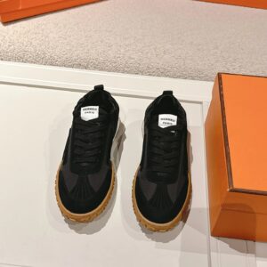 hermes jet suede sneakers black