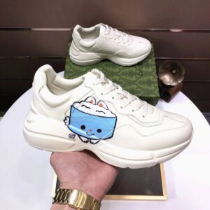gucci rhyton clunky sneakers white blue red