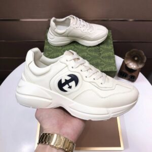 gucci rhyton clunky sneakers white black