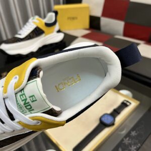 fendi classic sneakers white yellow