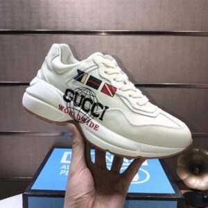 gucci rhyton clunky sneakers white black