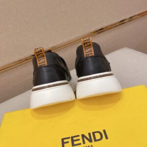 fendi new sneakers leather black orange