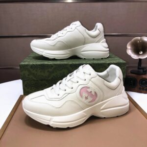 gucci rhyton clunky sneakers white pink