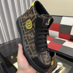 fendi luxury high top sneakers brown