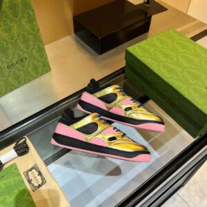 gucci screener low top sneakers pink gold
