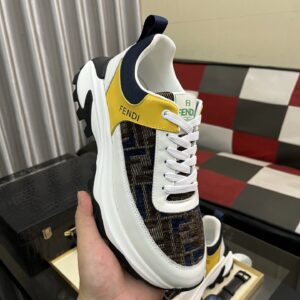 fendi classic sneakers white yellow