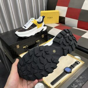 fendi classic sneakers white yellow