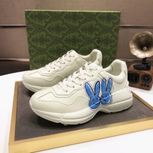 gucci rhyton clunky sneakers white blue