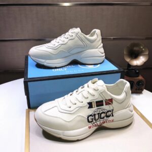 gucci rhyton clunky sneakers white black