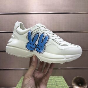 gucci rhyton clunky sneakers white blue