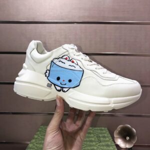 gucci rhyton clunky sneakers white blue red