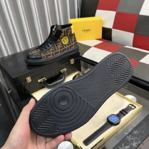 fendi luxury high top sneakers brown