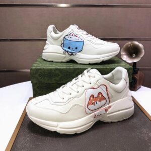 gucci rhyton clunky sneakers white blue red