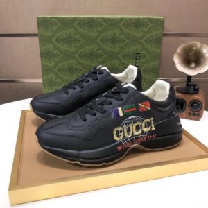 gucci rhyton clunky sneakers black gold