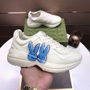gucci rhyton clunky sneakers white blue