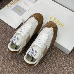 chloe low top sneakers white brown