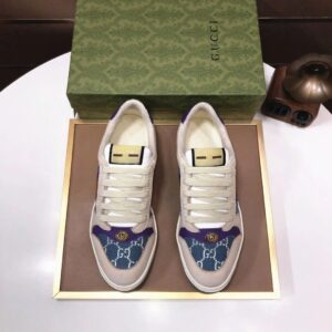 gucci distressed screener sneaker blue