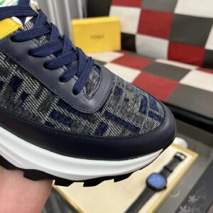 fendi classic sneakers navy blue yellow