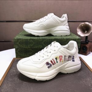 gucci rhyton clunky sneakers white supreme