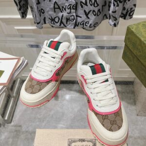 gucci re web sneakers pink beige