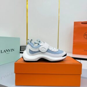 hermes loop leather sneakers blue