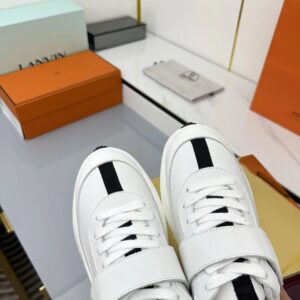 hermes loop leather sneakers white