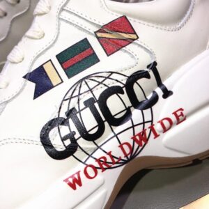 gucci rhyton clunky sneakers white black